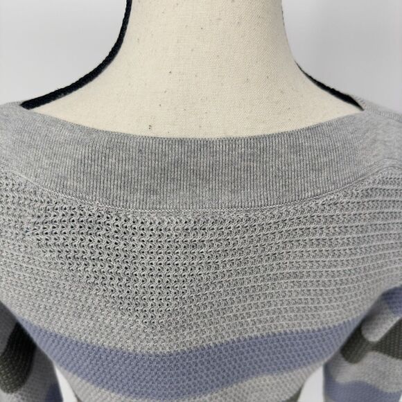 Market & Spruce Boatneck Sweater Stripe Long Sleeve Size X Small Multicolor - Picture 7 of 12